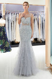 Mermaid Sleeveless Sequins Beading Floor Length Prom Dress Party Dress WH94696