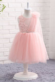 Princess Sleeveless Appliques Flower Girl Dress WH9815