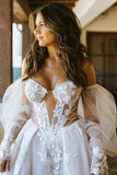 Ball Gown Off the Shoulder Tulle Beach Wedding Dress N120