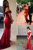 Mermaid Sexy Burgundy V-Neck Open Backs Evening Dress Trumpets Dress