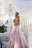 Elegant Spaghetti Straps V Neck Prom Dress With Handmade Flowers Bridesmaid Dress P1429