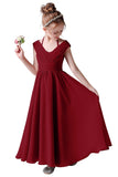 A Line Chiffon Sleeveless Flower Girl Dress With Pleats