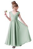 A Line Chiffon Sleeveless Flower Girl Dress With Pleats