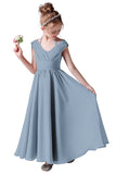 A Line Chiffon Sleeveless Flower Girl Dress With Pleats