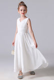 A Line Sleeveless Flower Girl Dress With Pleats