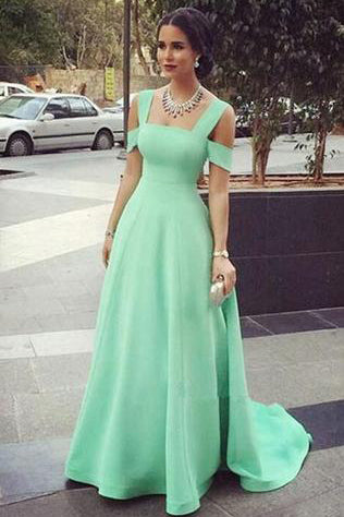Mint Green Off Shoulder Long Prom Dress Evening Dress PM488