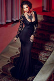 Trendy Series Long Lace Black Cocktail Evening Party Dress