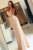 New Arrival Sequin Long Sweetheart Spaghetti Straps Criss Cross Beads Prom Dresses uk PM762