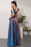 Two Pieces V-Neck Straps Floor Length Prom Dress P1201