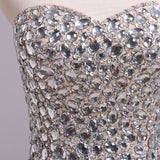 Sexy Mermaid Rhinestone Sweetheart Chiffon Sleeveless Slit Long Prom Dress PW172