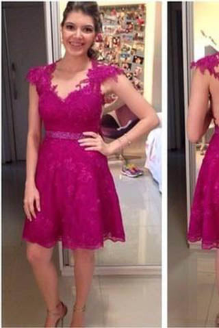 Homecoming Dress Lace Homecoming Dress Fitted Homecoming Dress Short Prom Dress PM901