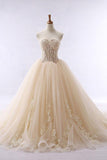 Chic Ball Gowns Strapless Sweetheart Tulle Lace up Modest Cheap Lace Long Prom Dresses uk PH326
